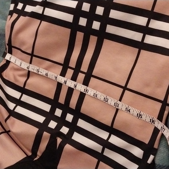 Vintage Print Pencil Dresses NWOT Long Sleeve V Neck Knee Length Large No Belt - Picture 7 of 8